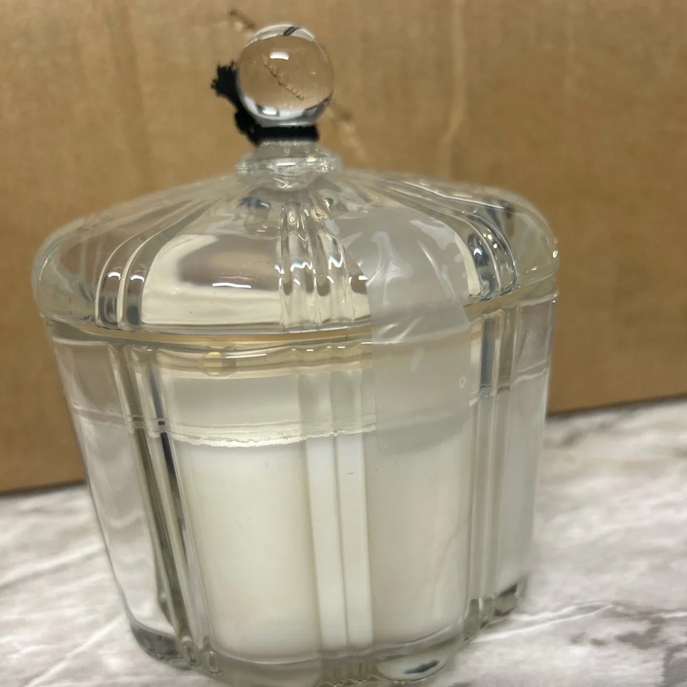 NWT Hearth&Hand 2 Wick Medium Glass with Lid Mulled Spice Jar Candle Clear 12oz